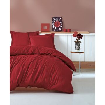 Elegant Stripe bettwäsche-set 200x220cm satin bordeaux