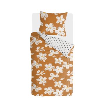 Fancy Flowers bettwäsche 140x220cm cognac