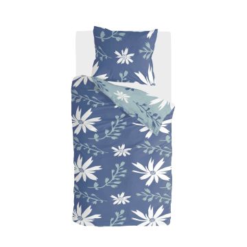 Favorite Flowers bettwäsche 140x220cm blau/jade
