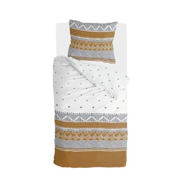Ikat Dreams bettwäsche 140x220cm weiß/cognac