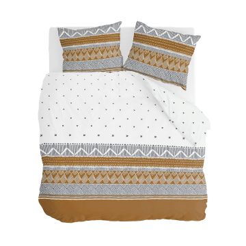 Ikat Dreams bettwäsche 240x220cm weiß/cognac