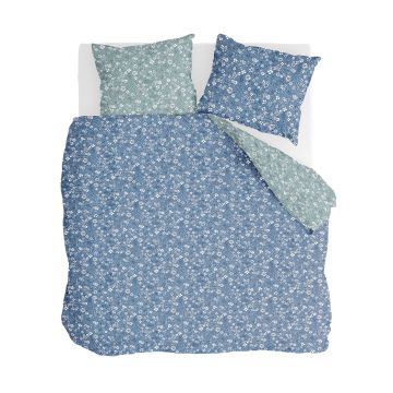 Retro Flowers bettwäsche 200x220cm blau/jade
