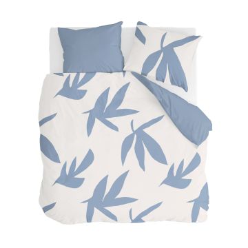 Simple Leaves bettwäsche 240x220cm wollweiß/denim