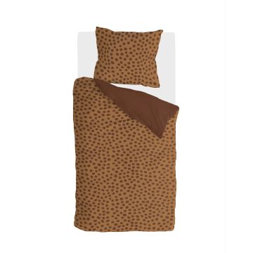 Spots & Dots bettwäsche 140x220cm warmbraun