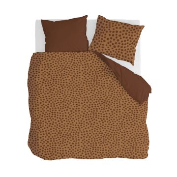 Spots & Dots bettwäsche 200x200cm warmbraun
