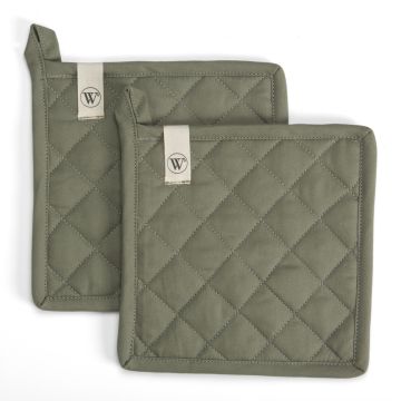Cook and Trial topflappen 20x20cm armeegrün (2 stück)