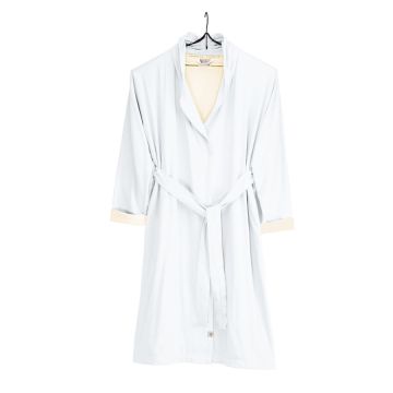 Soft Jersey Robe bademantel L/XL weiß/kieselgrau