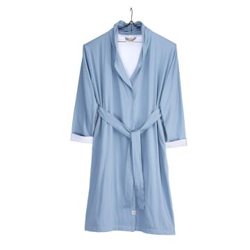 Soft Jersey Robe bademantel S/M blau/weiß