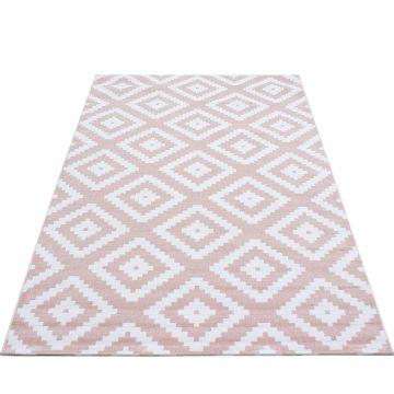 Plus Rhombus teppich kurzflor rechteckig 200x290cm rosa