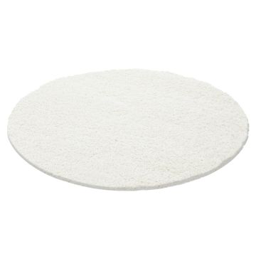 Life Shaggy teppich hochflor rund Ø 80cm creme