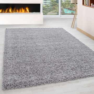 Life Shaggy teppich hochflor läufer 100x200cm hellgrau