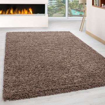 Life Shaggy teppich hochflor läufer 100x200cm mokka