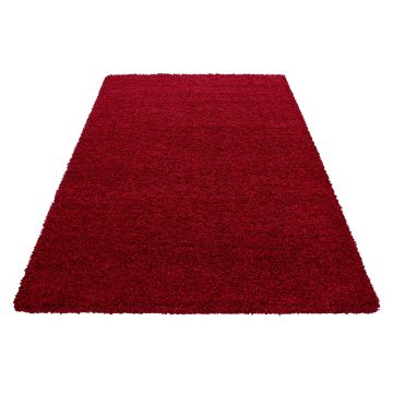 Life Shaggy teppich hochflor läufer 100x200cm rot