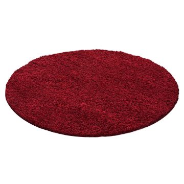 Life Shaggy teppich hochflor rund Ø 80cm rot