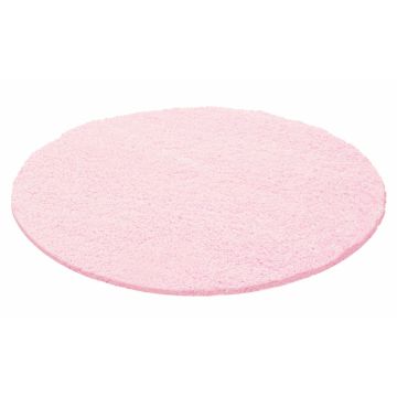 Life Shaggy teppich hochflor rund Ø 80cm rosa