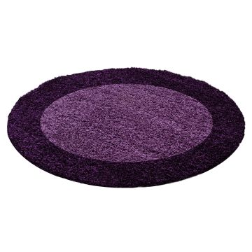 Life Shaggy Schatten teppich hochflor rund Ø 200cm lila