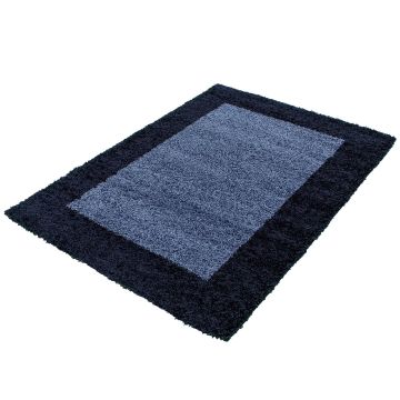 Life Shaggy Schatten teppich hochflor rechteckig 60x110cm navy blau