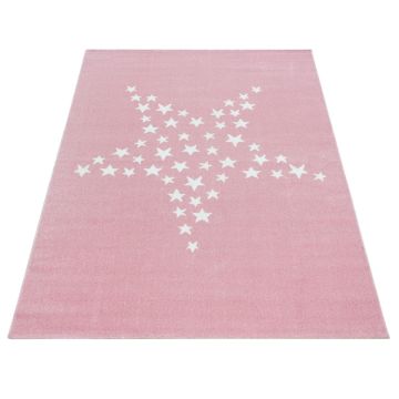 Bambi Stern kinderzimmer teppich kurzflor rechteckig 160x230cm rosa