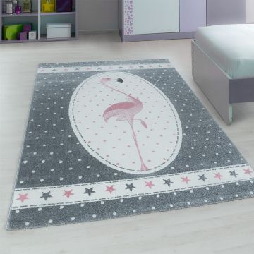 Kids Flamingo kinderzimmer teppich kurzflor rechteckig 80x150cm rosa