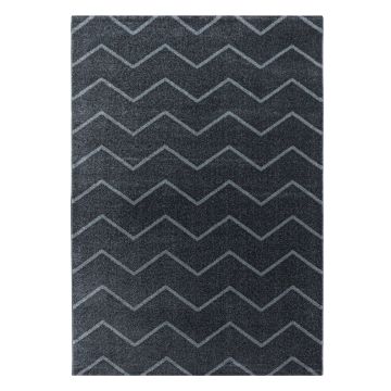 Rio Zigzag teppich hochflor rechteckig 240x340cm grau