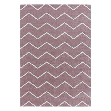 Rio Zigzag teppich hochflor rechteckig 120x170cm rose