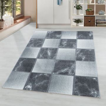 Ottawa Block teppich kurzflor rechteckig 200x290cm grau