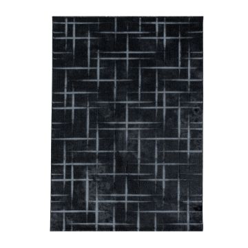 Costa Fisk teppich kurzflor rechteckig 160x230cm schwarz