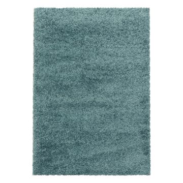 Sydney Shaggy teppich hochflor rechteckig 60x110cm wasserblau