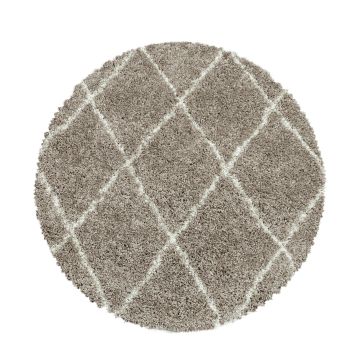 Alvor Shaggy teppich hochflor rund Ø 80cm beige