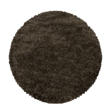 Fluffy Shaggy teppich hochflor rund Ø 80cm braun