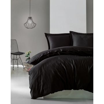 Elegant bettwäsche-set 200x220cm satin schwarz