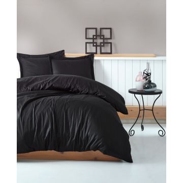 Elegant Stripe bettwäsche-set 200x220cm satin schwarz