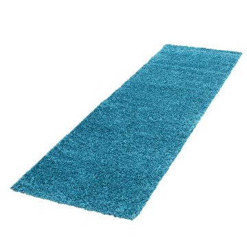 Life Shaggy teppich hochflor läufer 80x250cm türkis