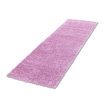 Life Shaggy teppich hochflor läufer 80x250cm rosa