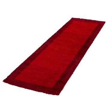 Life Shaggy Schatten teppich hochflor läufer 80x250cm rot