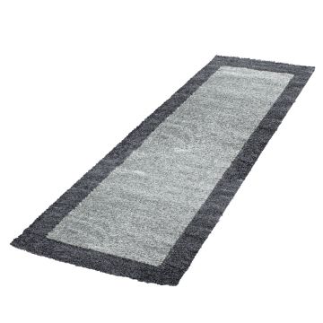 Life Shaggy Schatten teppich hochflor läufer 80x250cm grau