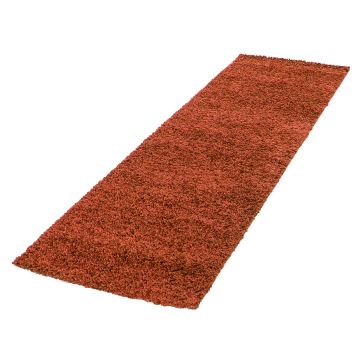 Life Shaggy teppich hochflor läufer 80x250cm terra