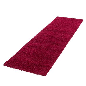 Life Shaggy teppich hochflor läufer 80x250cm rot