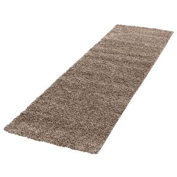 Life Shaggy teppich hochflor läufer 80x250cm mokka