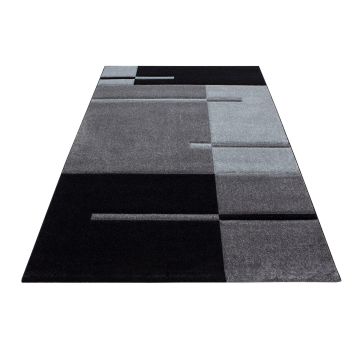 Hawaii Streifen teppich kurzflor rechteckig 200x290cm grau