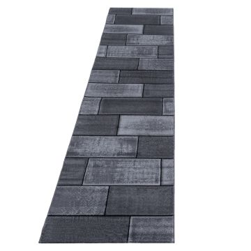 Plus Wallz teppich kurzflor läufer 80x300cm schwarz