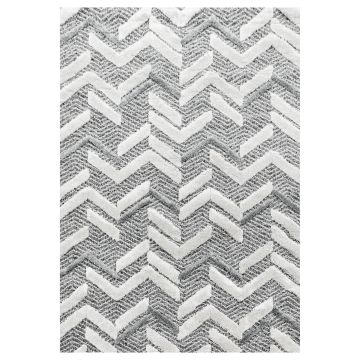 Pisa Zigzag teppich hochflor rechteckig 280x370cm grau