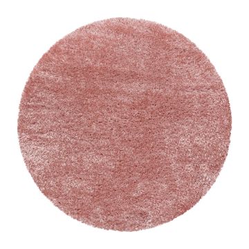 Brilliant Shaggy teppich hochflor rund Ø 200cm rose