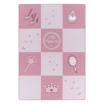 Play Little Princess anti-rutsch kinderzimmer spielmatte schlingenflor rechteckig 80x120cm rosa