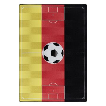 Play Fußballfeld Deutschland anti-rutsch kinderzimmer spielmatte schlingenflor rechteckig 100x150cm rot