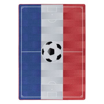 Play Fußballfeld Frankreich anti-rutsch kinderzimmer spielmatte schlingenflor rechteckig 100x150cm weiß