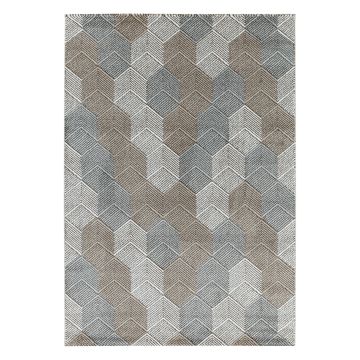 Royal Hexagon teppich kurzflor läufer 80x250cm beige