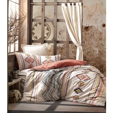 Ethnic bettwäsche-set 200x220cm baumwolle renforce felix orange