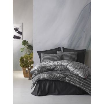 Bamboo bettwäsche-set 200x220cm satin anthrazit