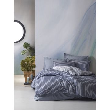 Bamboo bettwäsche-set 200x220cm satin blau